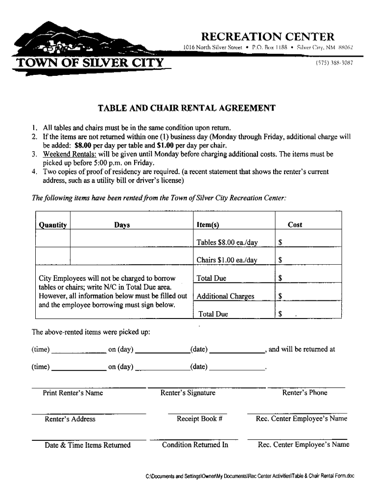 Party Rental Agreement Template Fill Online Printable Fillable Blank PdfFiller