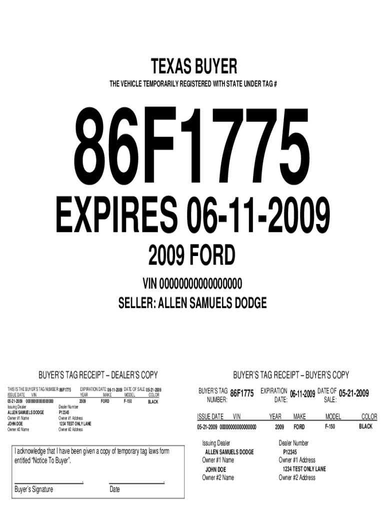 Pdf Blank Printable Temporary License Plate Template Fill Online Printable Fillable Blank PdfFiller