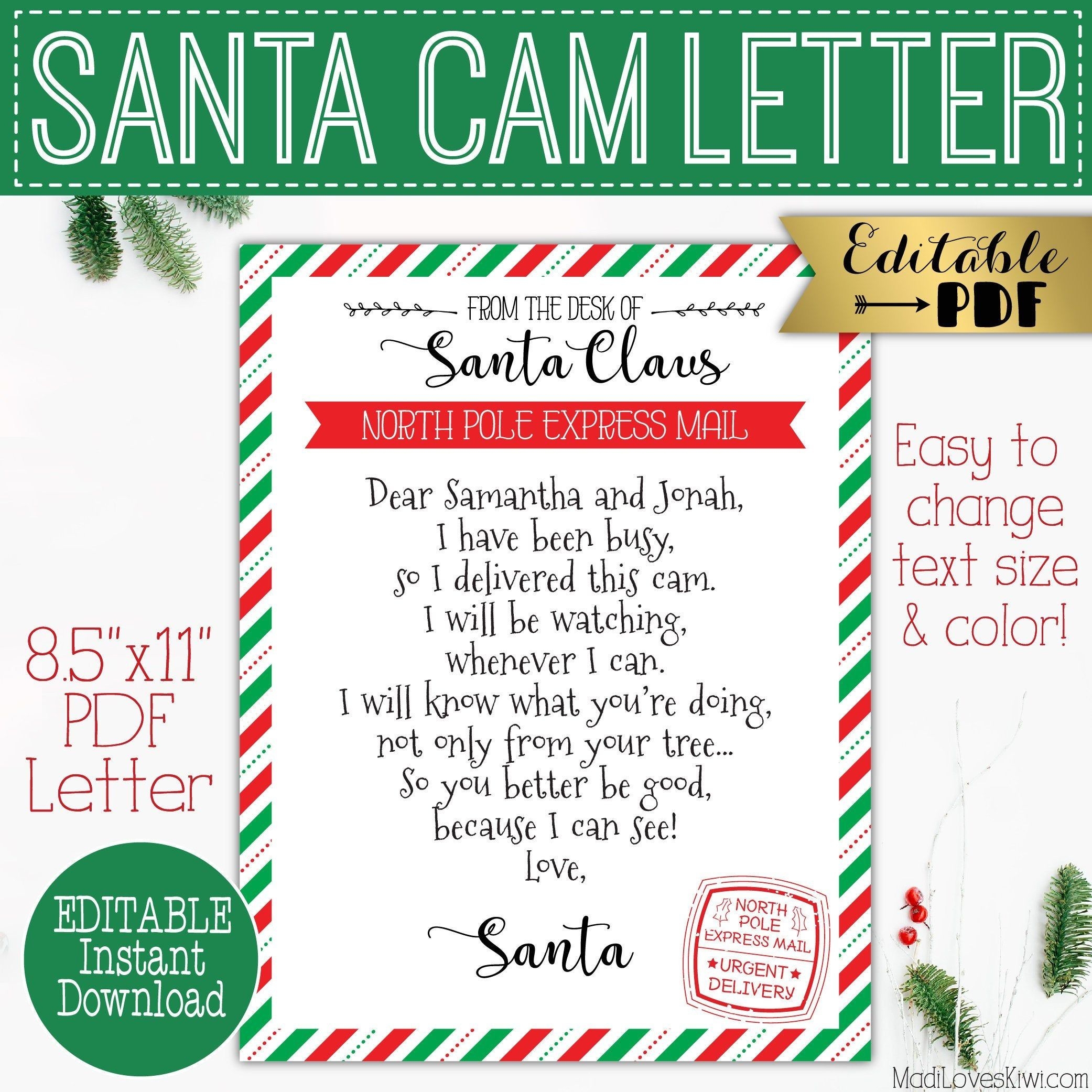 Personalized Santa Cam Letter For Kids