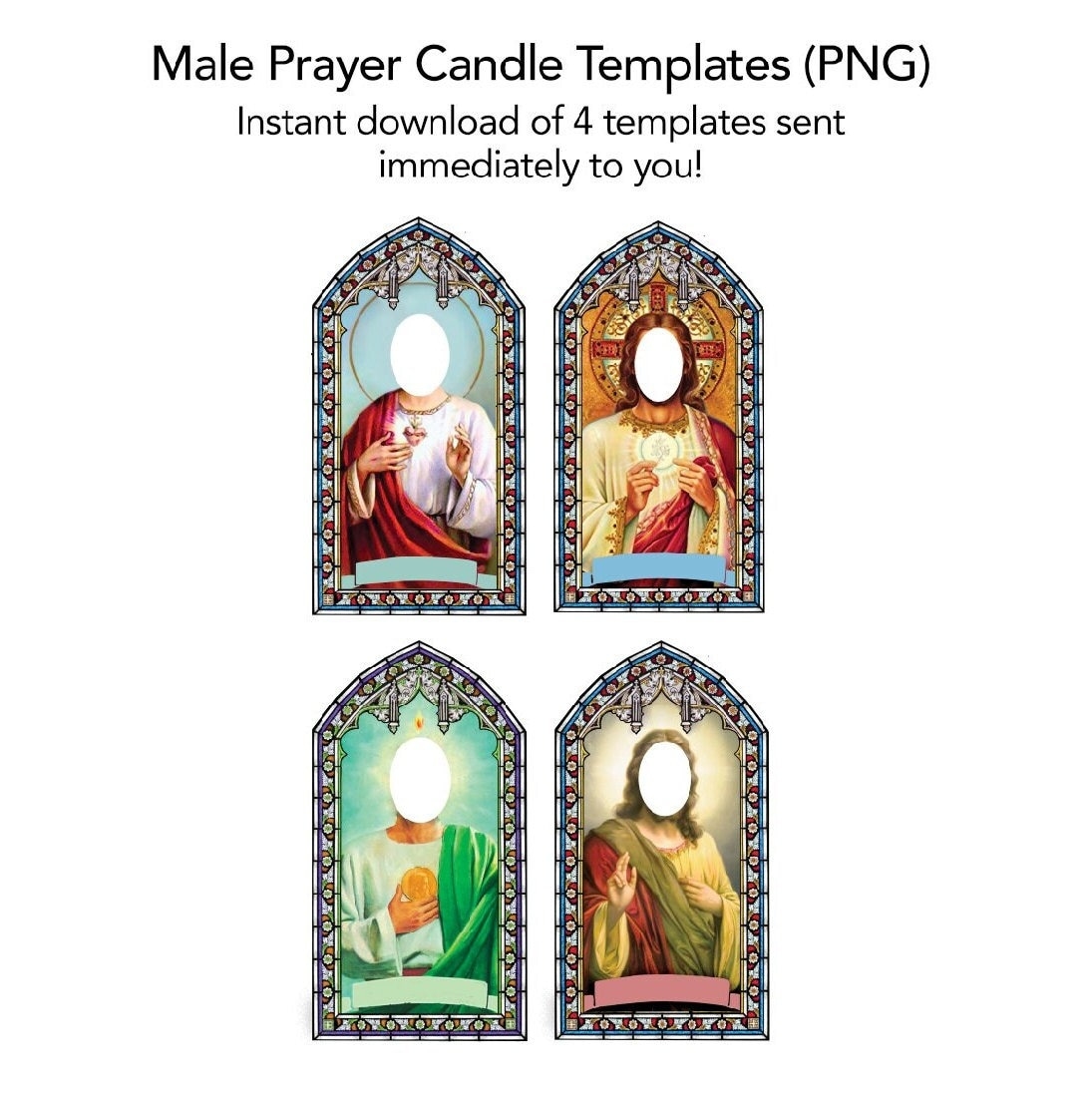 PNG Prayer Candle Templates Set Of 4 Digital Download Templates Sent Immediately To You Etsy