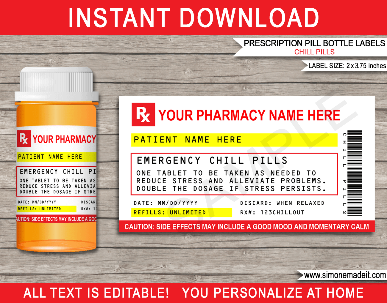 Template Free Printable Blank Prescription Label