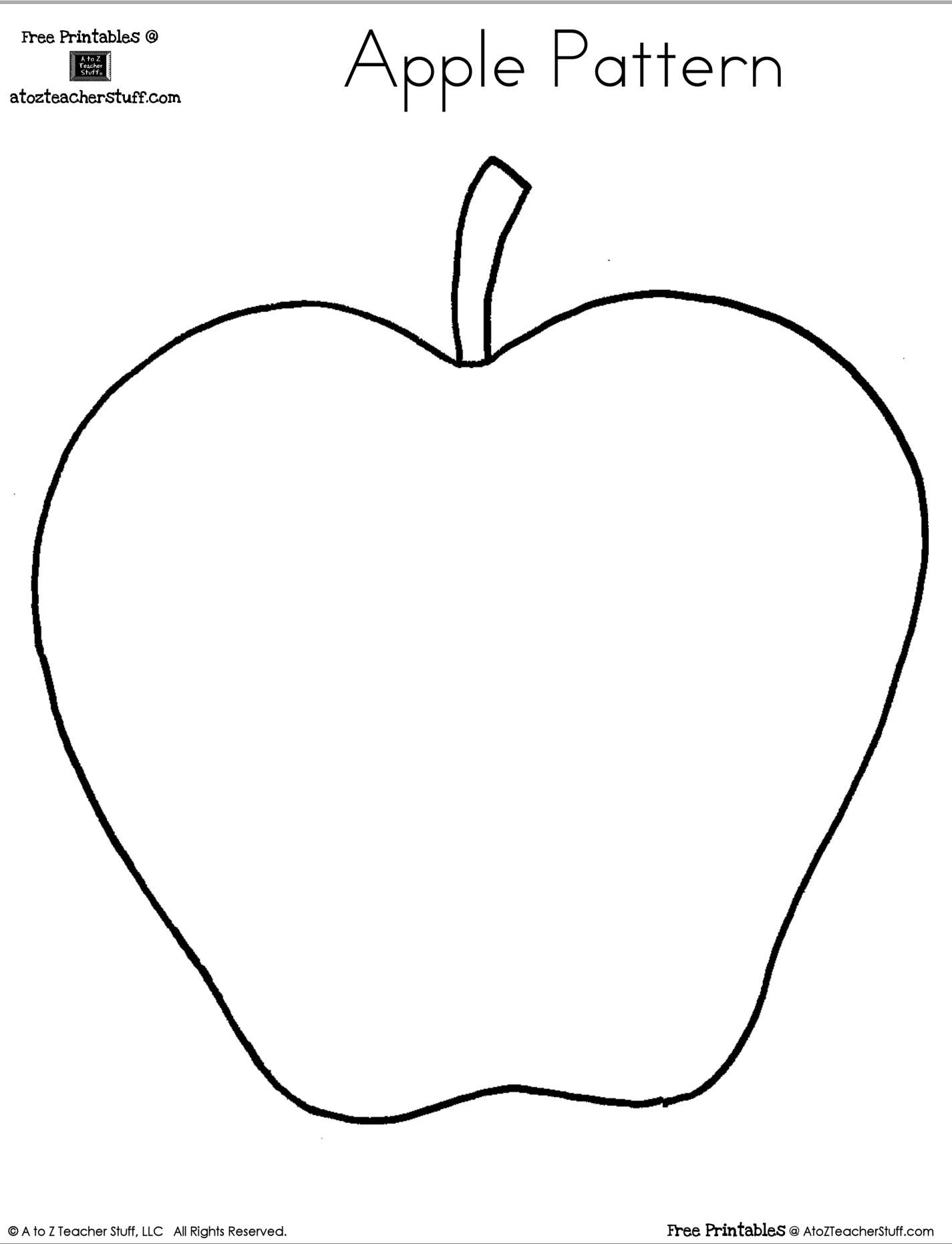 Printable Cut Out Apple Template