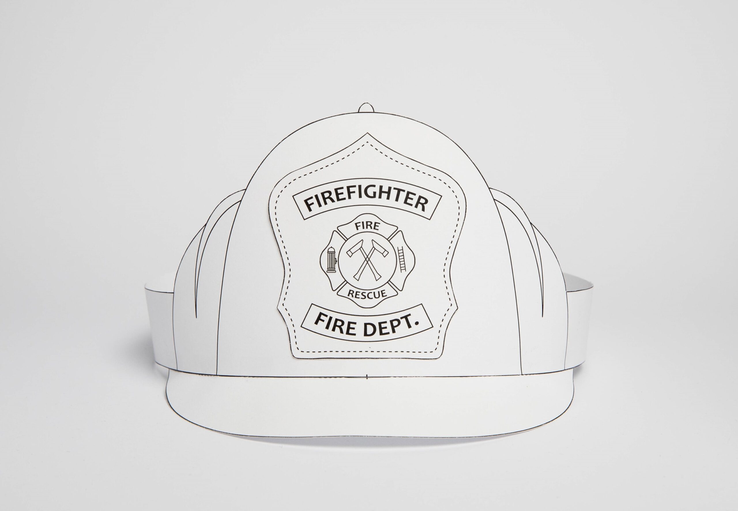 Printable Coloring Firefighter Paper Helmet Fun Kids Craft Pdf Template Instant Download DIY Fireman Costume Crown Pattern Paper Hat Etsy