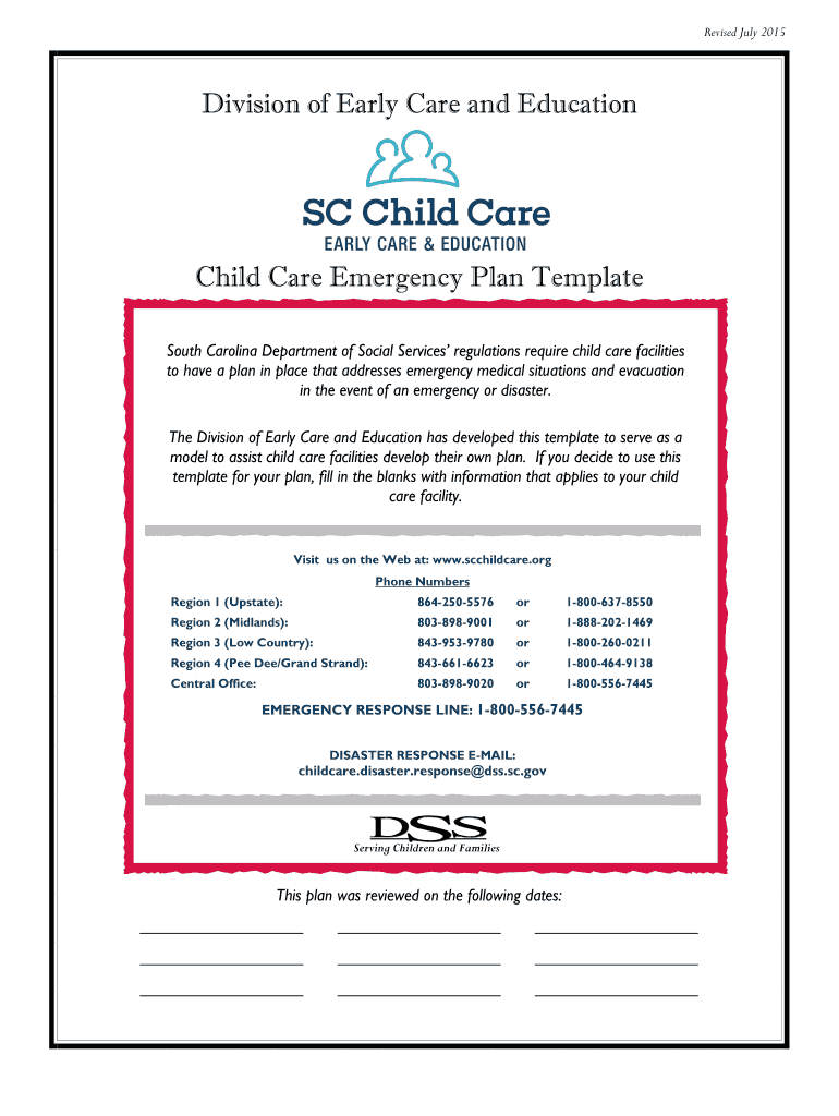 Printable Daycare Emergency Preparedness Plan Template Fill Out Sign Online DocHub