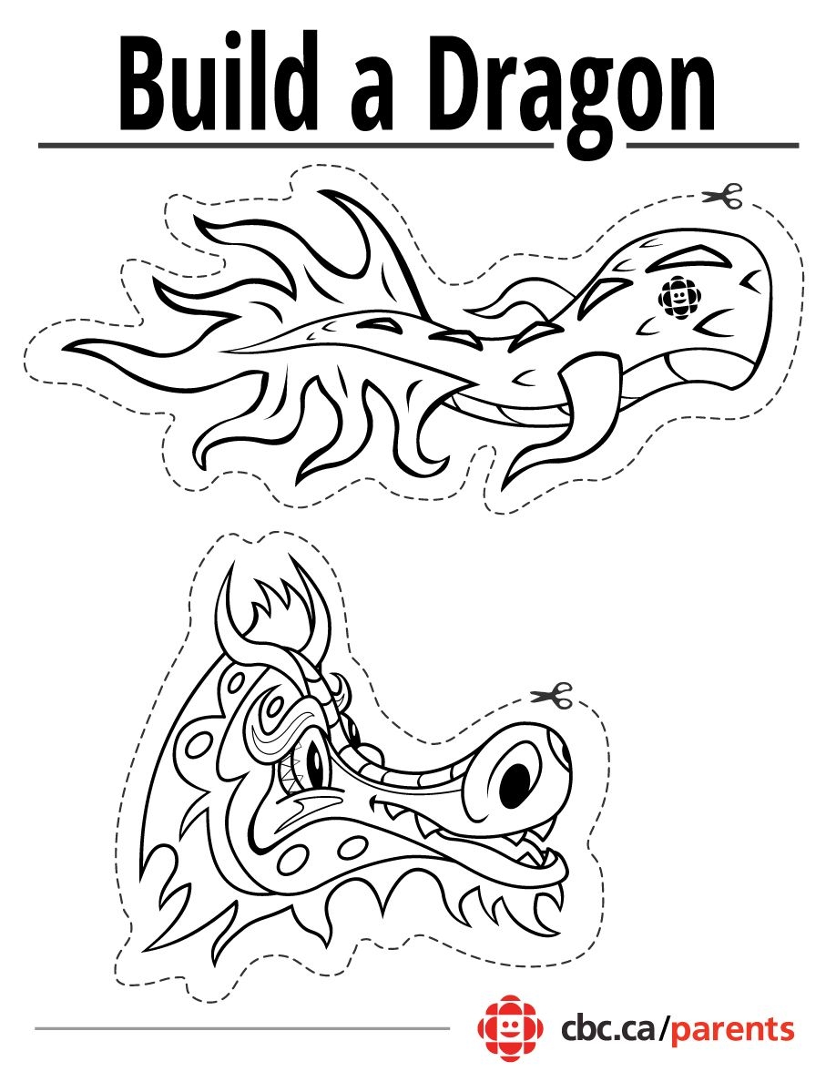 Printable Chinese Dragon Craft Template