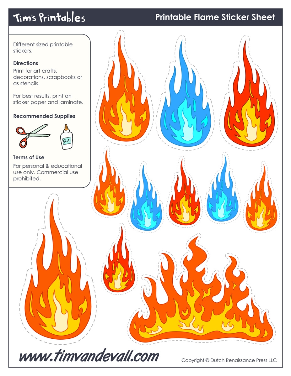 Printable Cut Out Flame Template