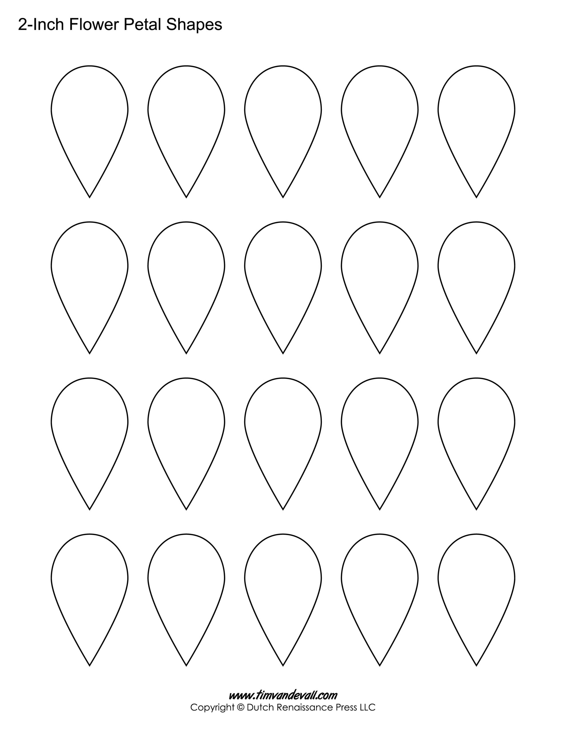 Printable Flower Petal Templates For Making Paper Flowers