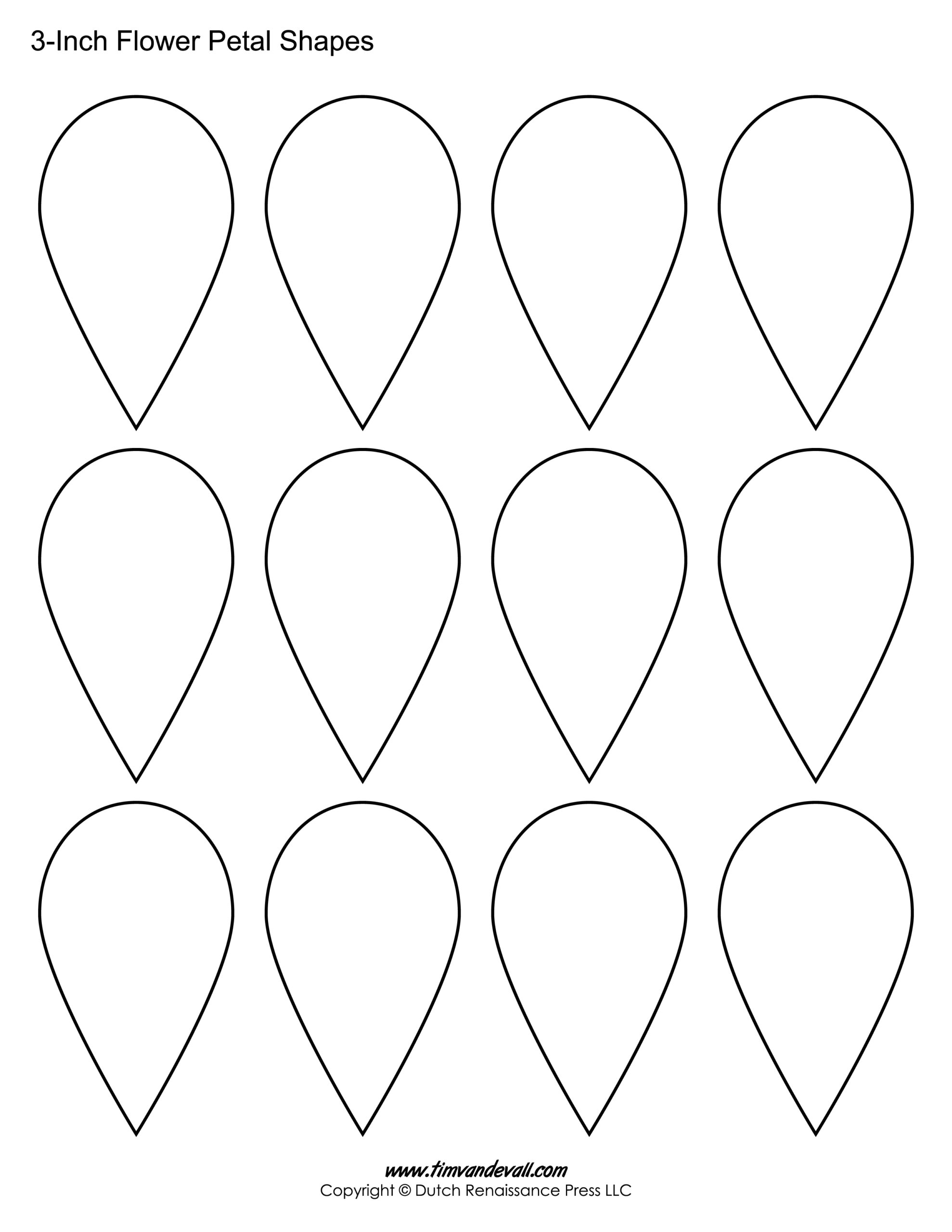 Printable Flower Petal Templates For Making Paper Flowers