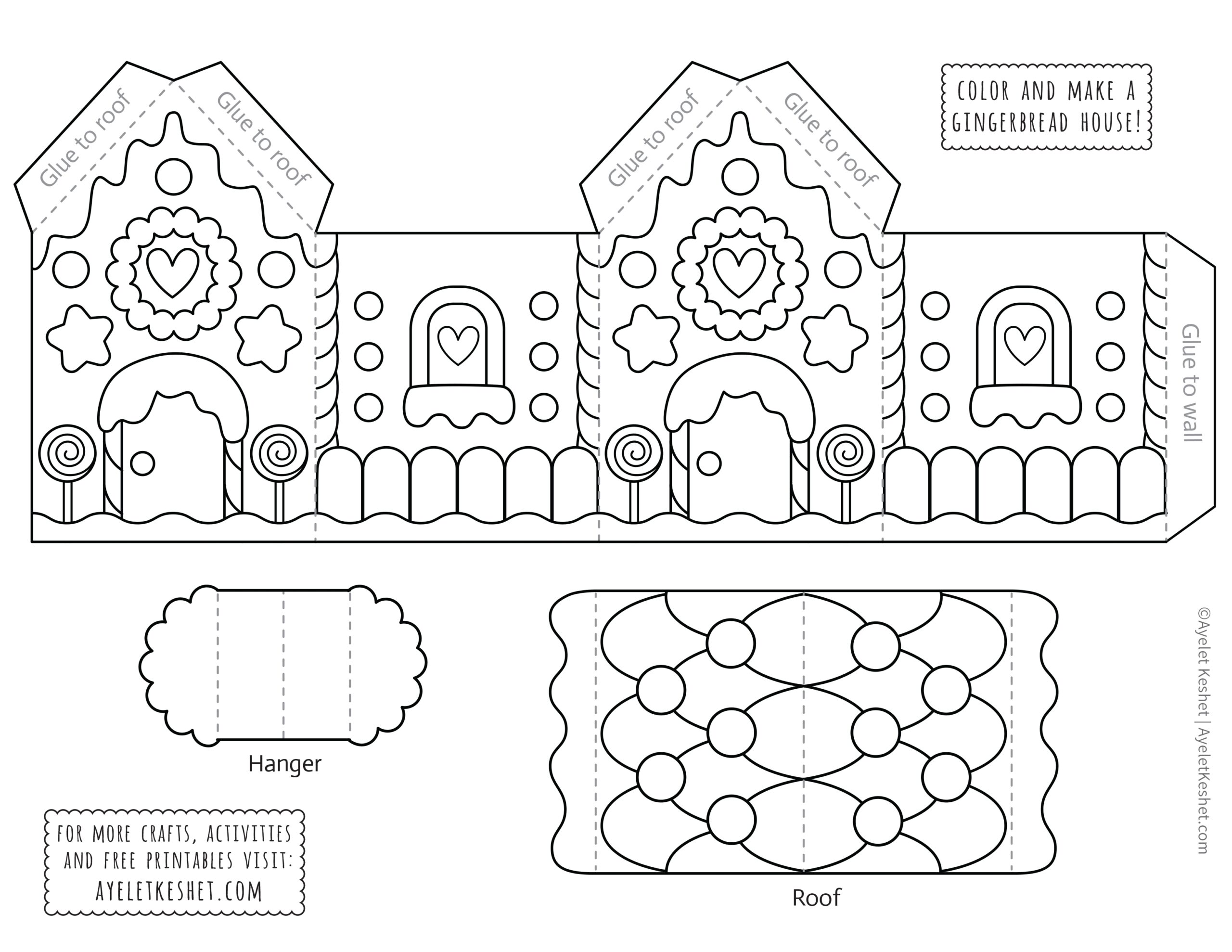 Gingerbread House Template Printable Pdf