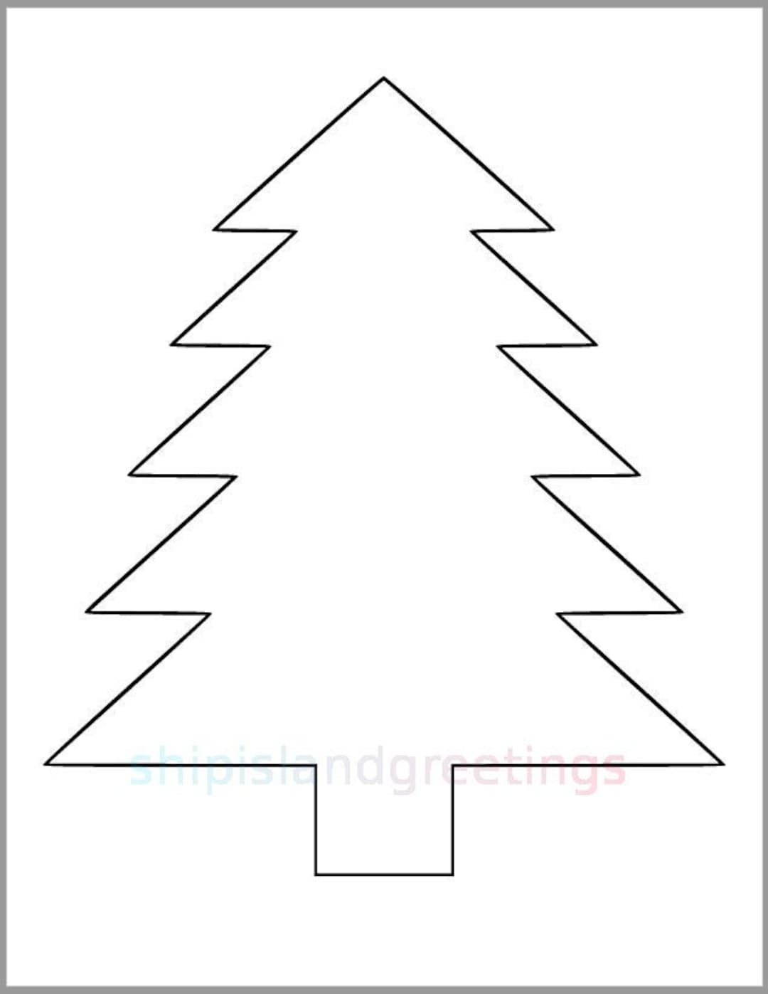 Printable Pine Tree Template pdf Download tree Cutout christmas Tree Template kids Color Page holiday Classroom kid Crafts 9 Inch Pine Tree Etsy