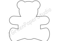 Printable Teddy Bear Template PDF Digital Download Teddy Kids Coloring Page Crafts Stencil 7 Inch Teddy Bear Printable Etsy