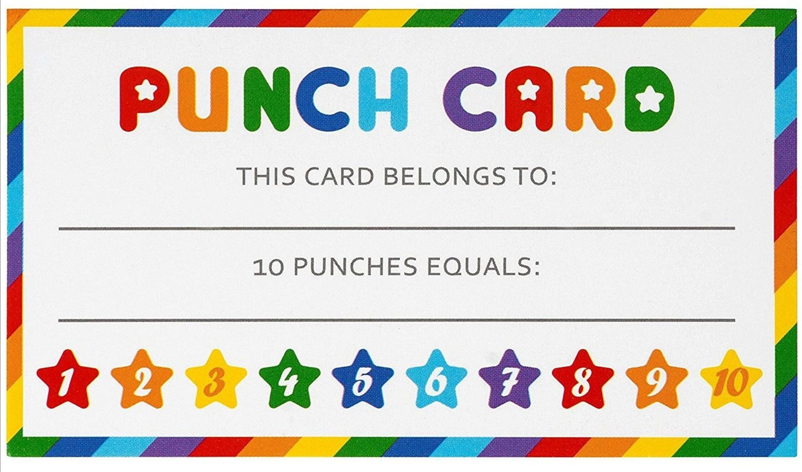 Editable Free Printable Punch Card Template