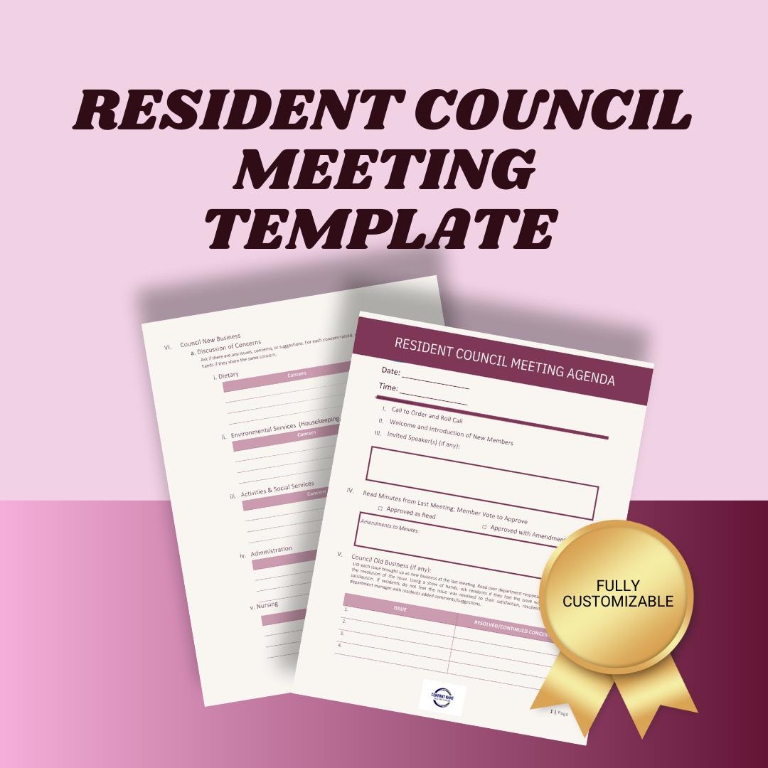 Printable Resident Council Meeting Template