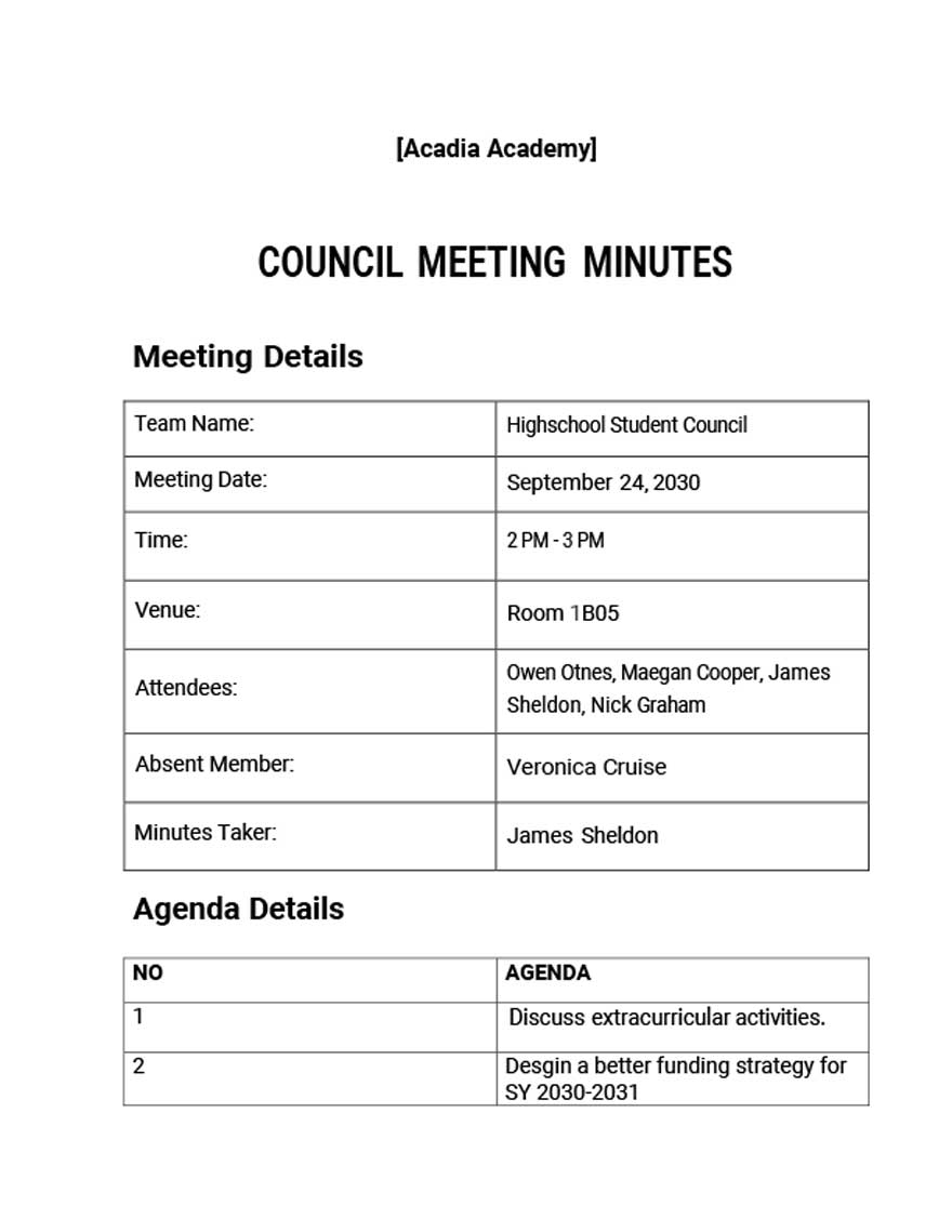 Resident Council Meeting Minutes Template In Word Google Docs Pages Download Template