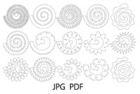 Rolled Paper Flower Templates SVG 3D Rose SVG 212008