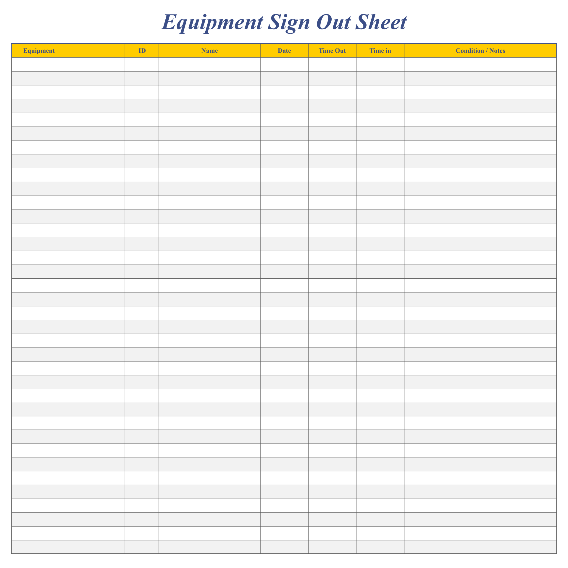 Sign Out Sheet Template 10 Free PDF Printables Printablee