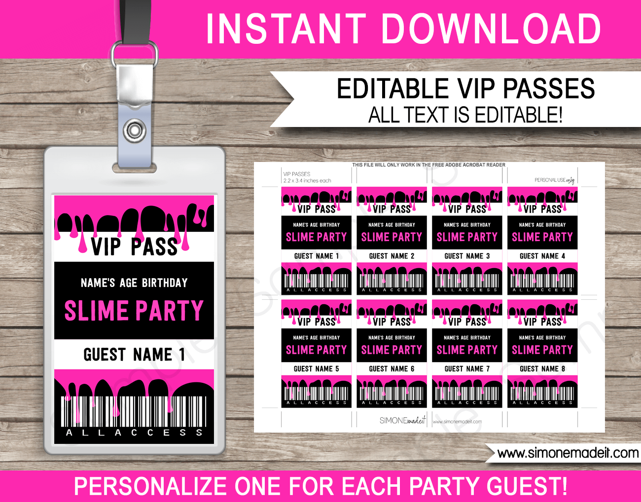 Customizable Free Printable Vip Pass Template