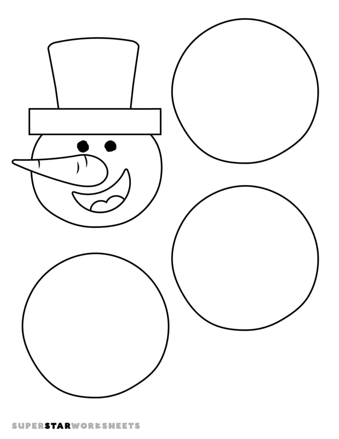 Snowman Templates Superstar Worksheets