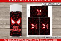 Spiderman Silly String Label Printable Web Shooter Template Superhero Birthday Party Game Activity Favor Spider Web Black DOWNLOAD Etsy