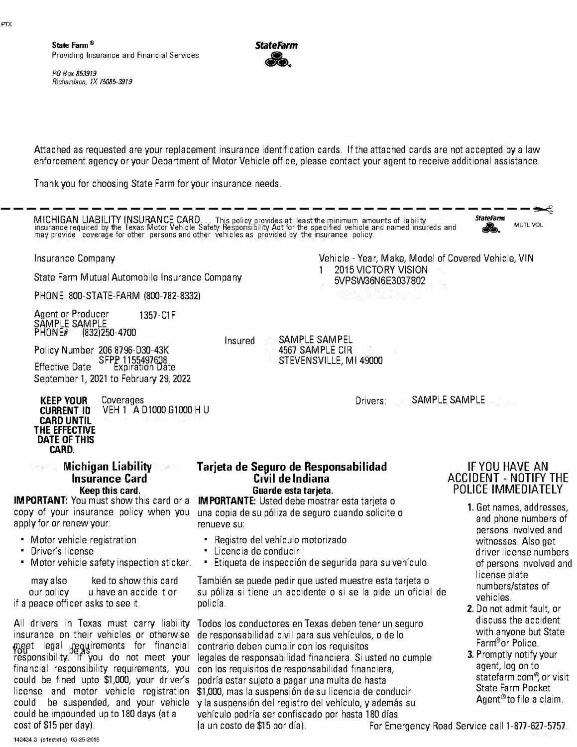 State Farm Insurance Card Editable Template Documentplug