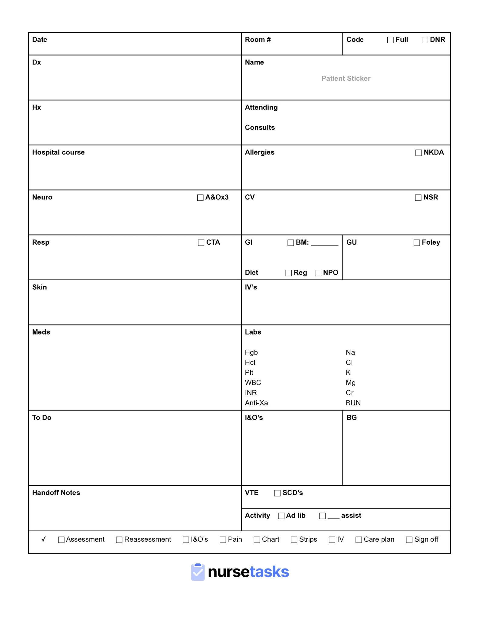 The Ultimate Nursing Report Sheet Guide Free Downloads 