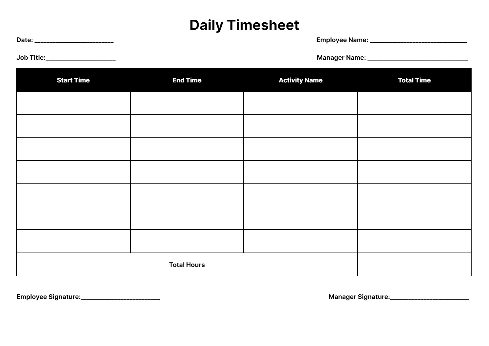 Timesheet Templates Download Print For Free 