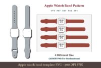 Watch Band SVG PNG Template Apple Watch Band Strap PDF File