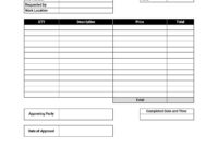 Work Order Templates Download Print For Free